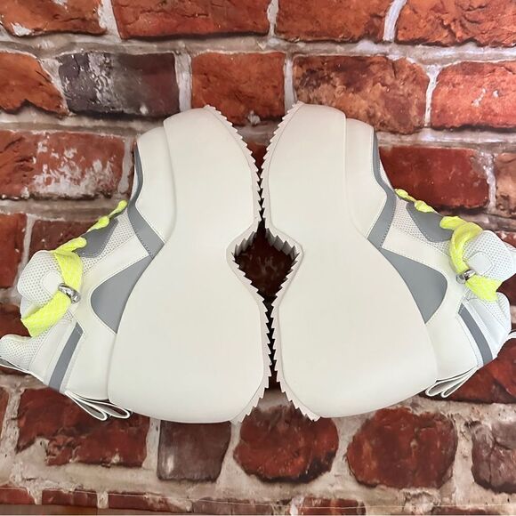 NIB Poster Grl funky wave neon green laced platform Rave sneakers Sz 10 - Picture 4 of 8